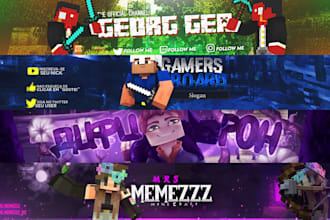 make minecraft banner and logo for youtube channel