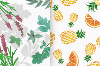 draw a unique seamless watercolor pattern design for you