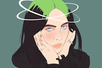 digital portraits and cartoon character design