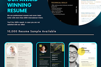create professional resume, CV writing, technical resume and cover letter