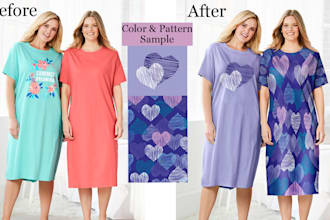 do image recolor, pattern change, color change, color correction in photoshop