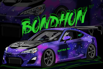 make your car create realistic vector illustration which you need