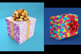 create camouflage seamless pattern and gift box  mockups design