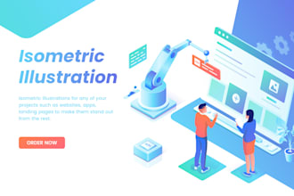 create amazing isometric and flat illustration design