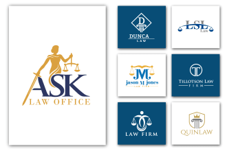 design attorney legal lawyer or law firm logo