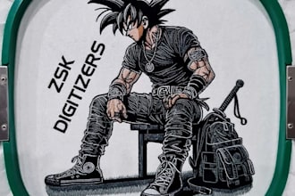 do embroidery digitizing into dst,pes file in 1 hour