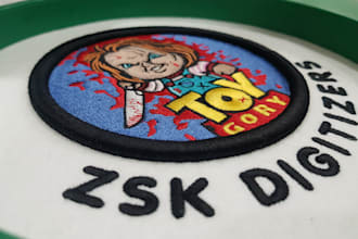 do embroidery digitizing into dst,pes file in 1 hour