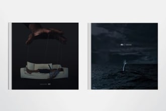 create a dark album cover design for your music