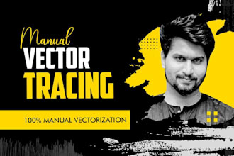 do perfect manual vector tracing of your logo image and icon