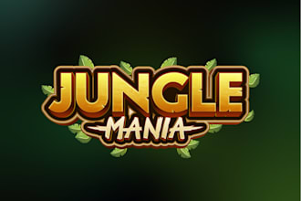 make funny jungle, forest, wooden, nature game logo