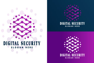 design professional crypto cyber security, tech and technology logo