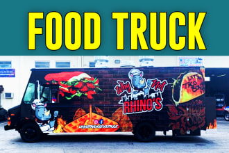 design amazing food truck car wrap boat wrap vehicle wrap