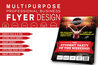 design flyer, postcard, leaflet, or handout design