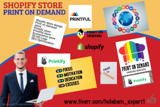 create shopify print on demand store  printify and printful website