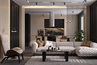 design and render your interior and decorate living room
