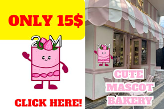 create cute food drawing cartoon for bakery,cafe, restaurant