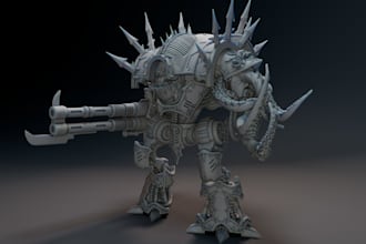 create miniature  suitable for 3d printing in particular mech and veichles