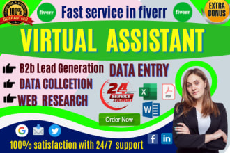 be your virtual assistant for 1 week  data entry product upload admin support