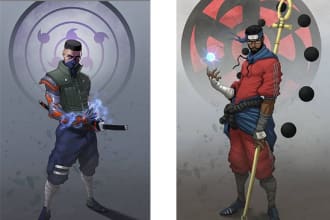 draw you as a ninja samurai character or any anime for you