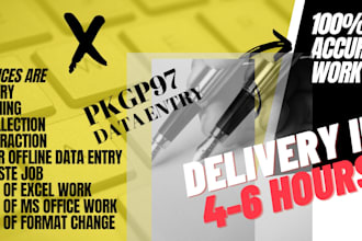 do fast typing, data entry, excel work and file conversion