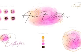 design cosmetic beauty spa and makeup logo with branding kit