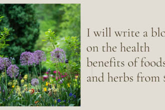 write your blog on the health benefits of foods or herbs