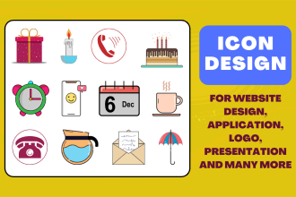 design eye catching 3d and flat line icons set