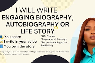 ghostwrite engaging biography, autobiography or life story