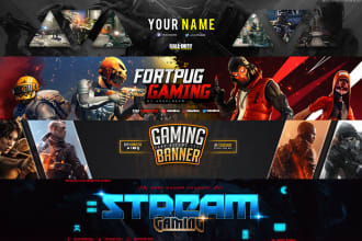 design youtube channel art, gaming banner in 12 hours