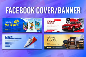 design an awesome facebook cover photo, banner ads, and post
