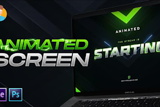 design animated stream screens for streamers full pack