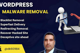remove malware, viruses, and redirection from the wordpress website