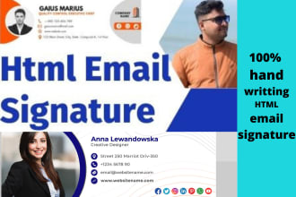 be create a digital email signature with an HTML file