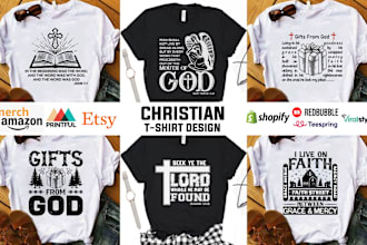 create custom christian typography t shirt design in bulks
