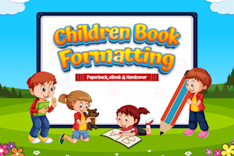 do children book formatting or layout design amazon kdp and ingramspark or lulu