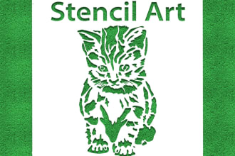 do custom stencil, banksy stencil, text artwork, and line art with laser cutting