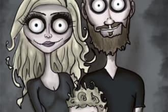 draw you in tim burton custom portrait
