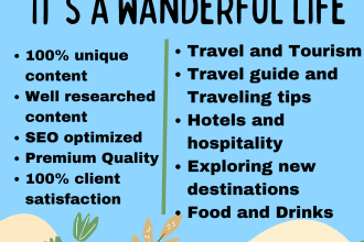 write SEO optimized blog articles on travel, tourism, and hospitality