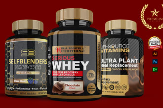 do supplement label design, product label, cbd label and bottle label design