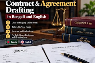 draft professional contracts and agreements in bengali or english