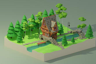 do 3d game art assets and environment creation  custom 3d models and animations