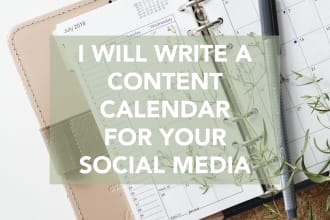 write a content calendar for your brand or business