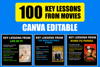 design canva editable key lessons from movies instagram infographics