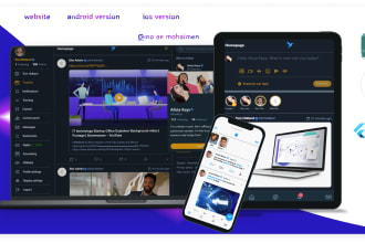 create a social media platform website,android and ios