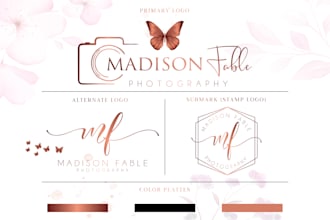 do modern feminine, photography, candle, signature logo with branding kit