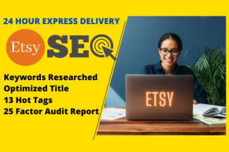 do etsy SEO titles, tags to promote listing on top pages and boost sales