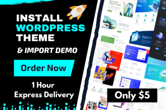 install wordpress, import demo, do customize within 1 hour