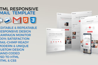 design a responsive HTML email template or newsletter