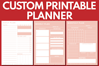 design high quality printable planners journals