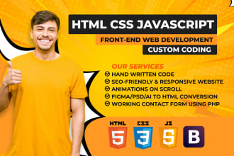 code custom html, CSS and javascript for responsive websites